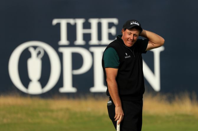 So near!  Phil Mickelson came THIS CLOSE to shooting the first score of 62 at a golf major. 
