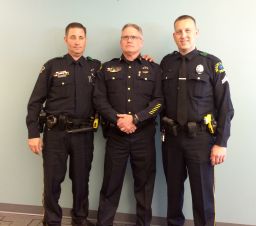 From left, Officer John Abbott, Police Chief Joseph Hannifin and Corporal Bryan Shaw of the El Centro Community College police department.