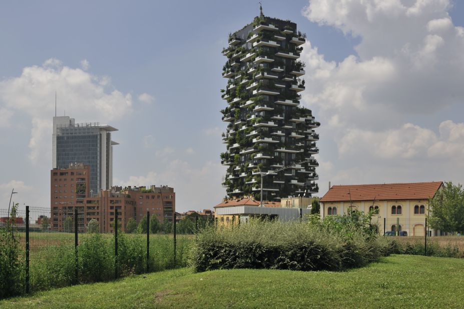 Designed by Stefano Boeri architects, the 116-meter and 76-meter towers were completed in 2014. 