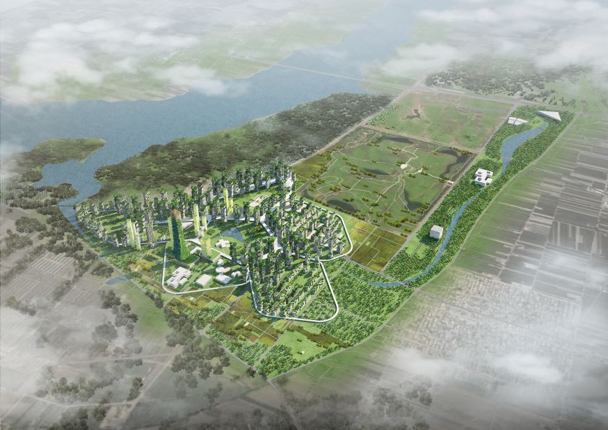 Forest City Shijiazhaug, designed for the Hebei province of China, is prototype of compact green cities for 100,000 inhabitants.