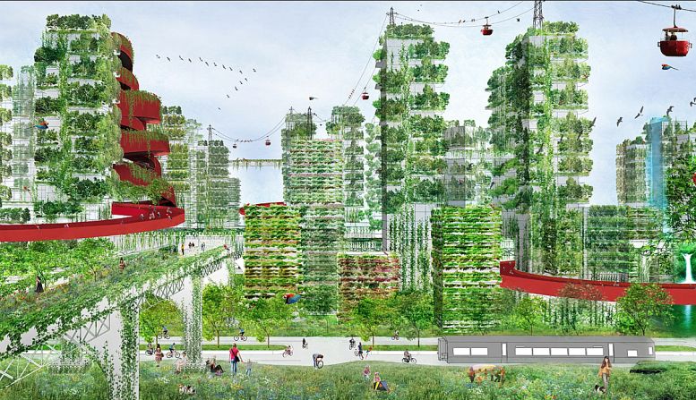 The "Forest City" is an idea to create a sustainable city of 100,000 inhabitants which would build on the success of Boeri's "Vertical Forest." 