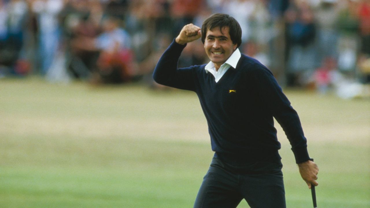 Iconic celebration of Ballesteros in St.  Andrews in 1984, captured by Cannon.