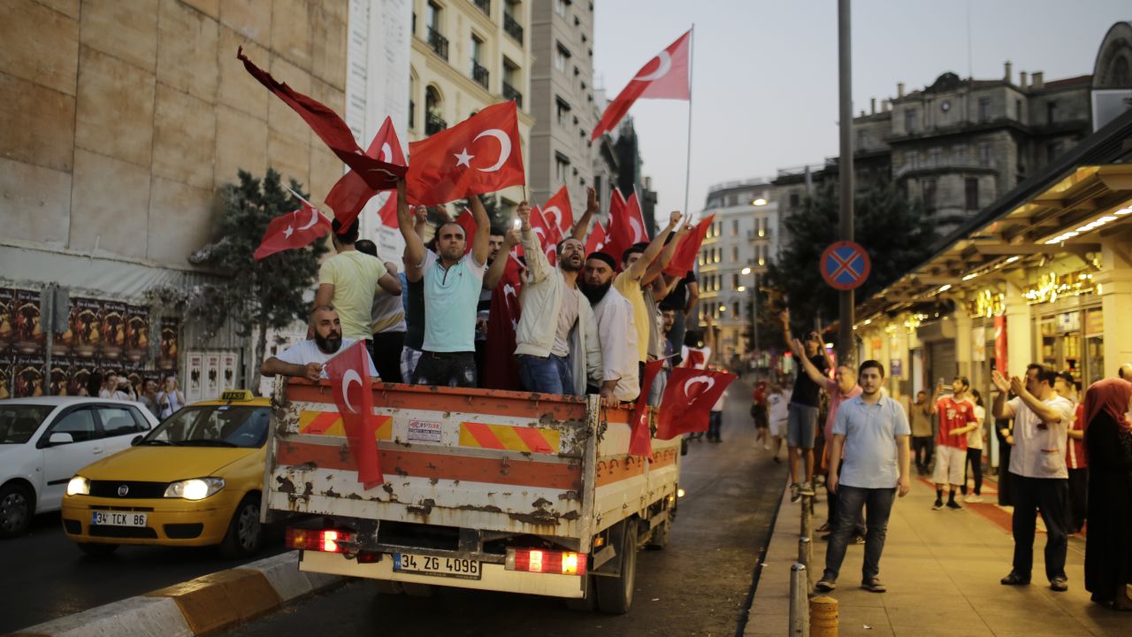 People flood Taksim Square following the President's call to occupy the streets. 