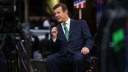 Paul Manafort, campaign manager for Republican presidential candidate Donald Trump, is interviewed on the floor of the Republican National Convention at the Quicken Loans Arena  July 17, 2016 in Cleveland, Ohio. 
