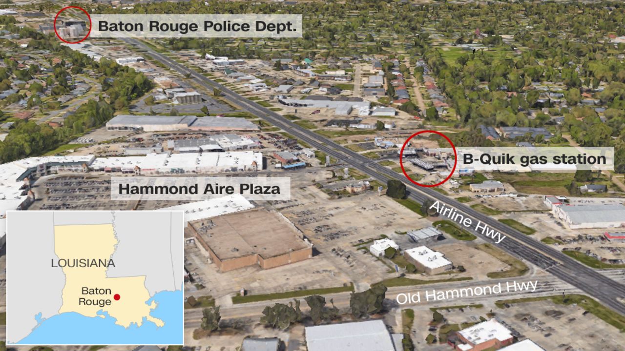 aerial map baton rouge shooting