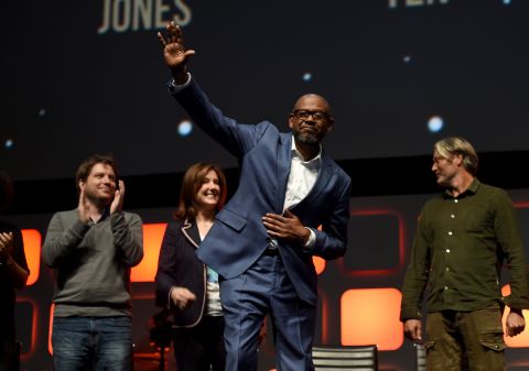 From left, Edwards, Kennedy, Forest Whitaker and Mads Mikkelsen during the panel.