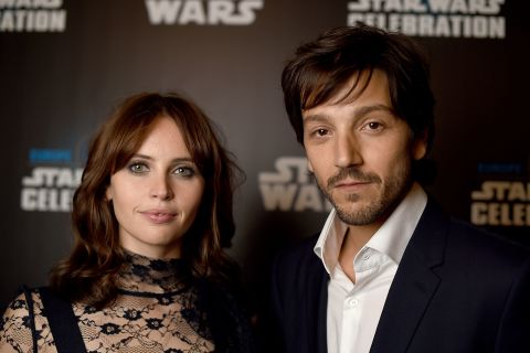 Jones and Diego Luna attend the "Star Wars" Celebration. 