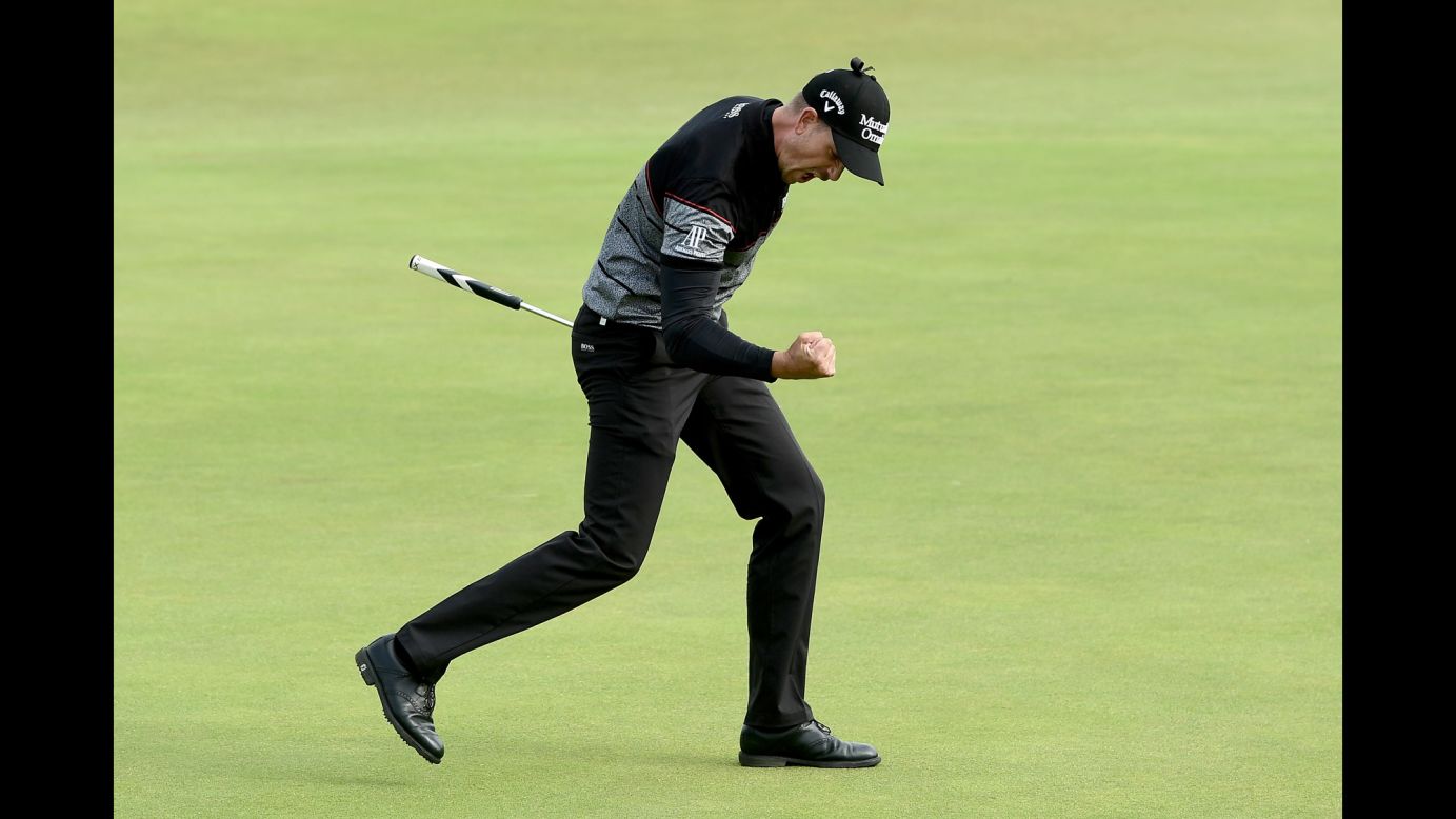 Henrik Stenson pumps his fist after a birdie in the final round of the British Open on Sunday, July 17. Stenson ended with a 63 -- tied for the best score ever in a major -- <a href="http://www.cnn.com/2016/07/17/golf/british-open-day-four/index.html" target="_blank">to win his first major championship. </a>