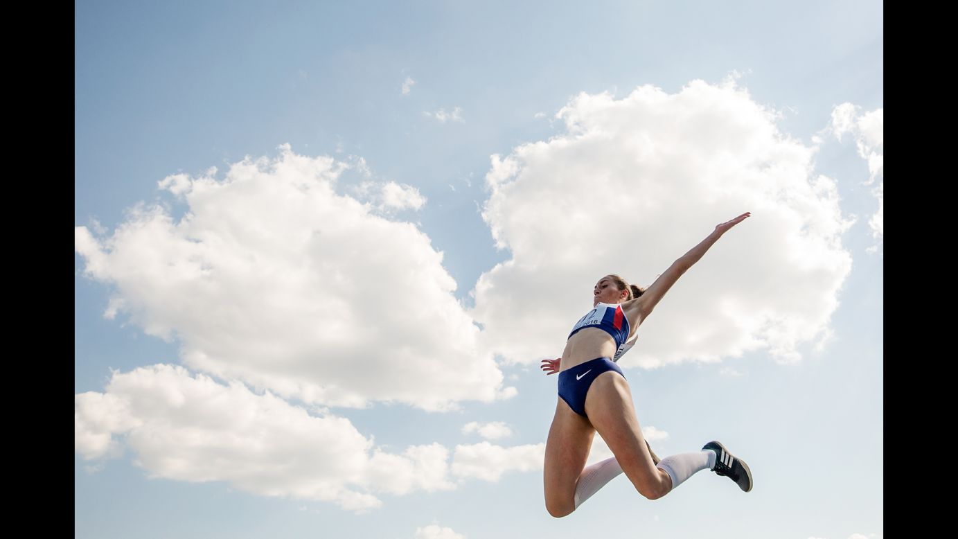 British long jumper Holly Mills competes at the European Youth Championships on Sunday, July 17. Mills won the event.