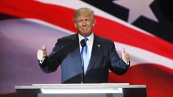 Donald Trump introduces his wife Melania before she speaks at the 2016 Republican National Convention in Cleveland, Ohio.