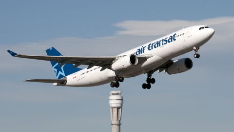 An Airbus A330 jetliner belonging Canadian airline Air Transat, takes off at Calgary, Alberta in 2013. 