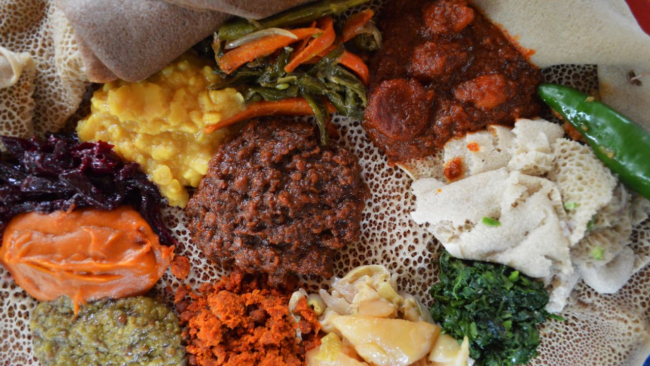 A hip cuisine in many Western cities, Ethiopian cooking is like nothing else in the foodie world. Curry-like wat and sauteed tibs (meat and vegetables form the nucleus of most local meals, everything scooped up with a humongous portion of injera, a flatbread made from teff grain. Among the great places to eat Ethiopian in-country are Lucy restaurant beside the National Museum in Addis, the Four Sisters in Gondar and Seven Olives in Lalibela. 