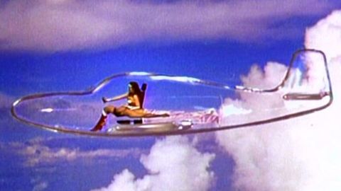 Actress Lynda Carter as Wonder Woman flew her invisible plane in the mid-1970s TV show.  