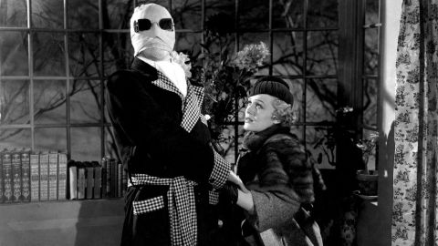 Actor Claude Rains and actress Gloria Stuart in the 1933 film "The Invisible Man," in which a scientist finds a way to become invisible.