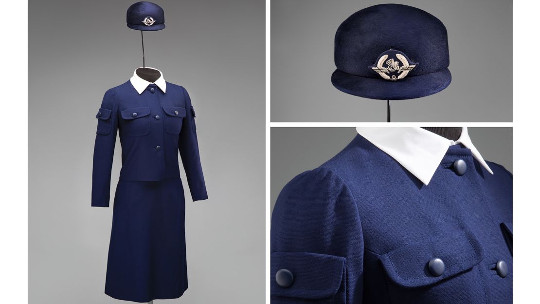 This winter suit for Air France was one of Cristobal Balenciaga's last works before closing his fashion house.