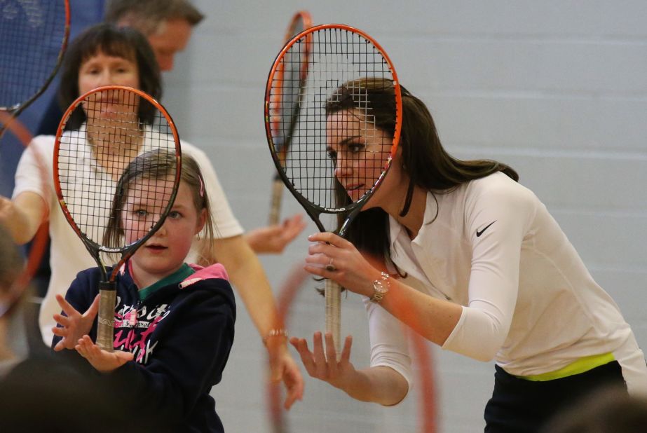 The Duchess of Cambridge has also shown off her tennis skills and is a keen enthusiast.