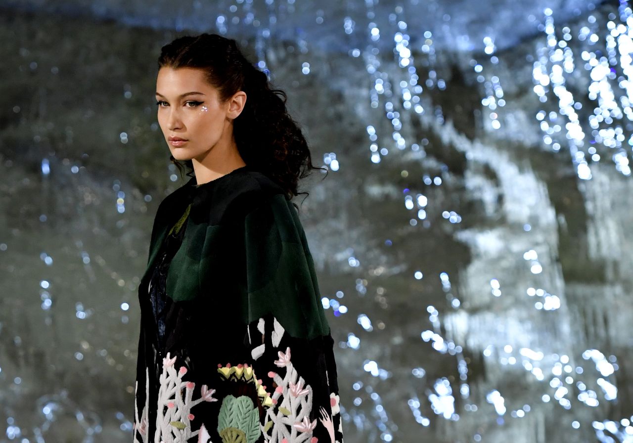 Model Bella Hadid closed the show. The looks on display were the result of hundreds of hours of craftsmanship by an army of artisans and couturiers. 