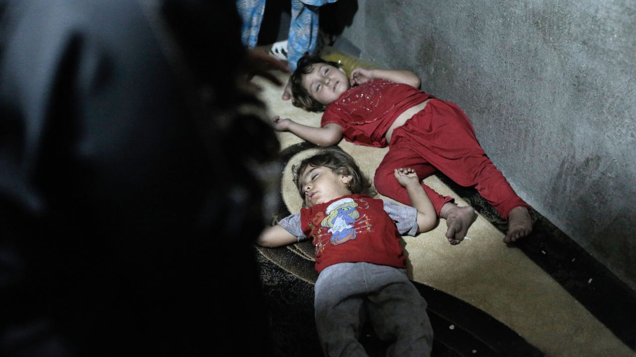 Children nap at a nearby base.