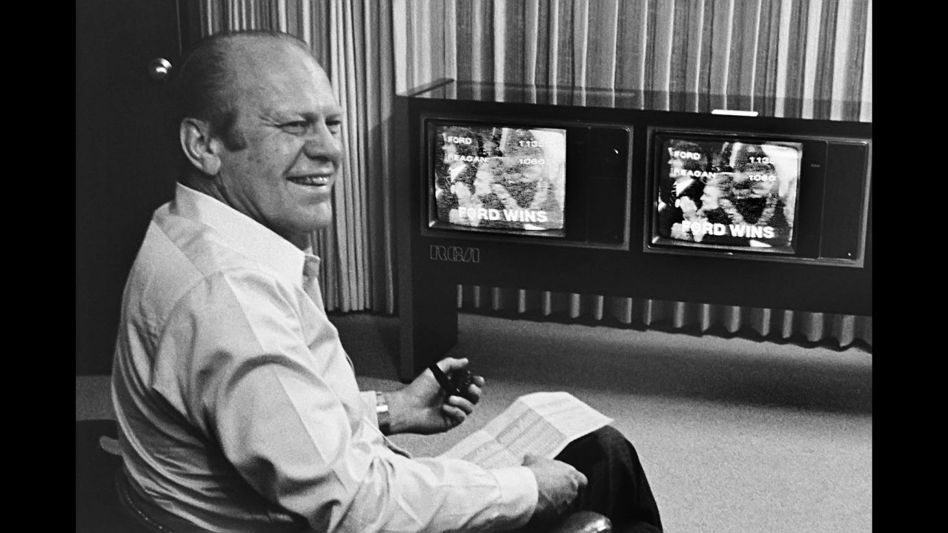 Ford watches the results on television. "When he crossed over, he broke into a big smile," Kennerly said.