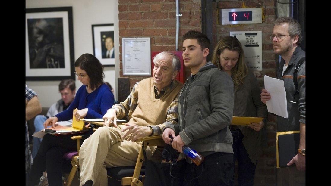 Marshall and Zac Efron on the set of "New Year's Eve" in 2011.