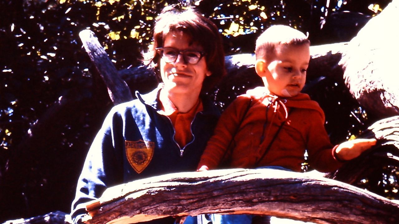 Mark Woods with his mother, Nancy Woods.