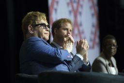 Prince Harry and Elton John at AIDS 2016