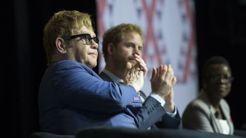 Prince Harry and Elton John at AIDS 2016