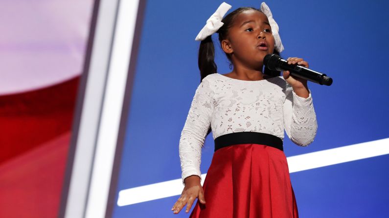 Young singer Heavenly Joy performs.