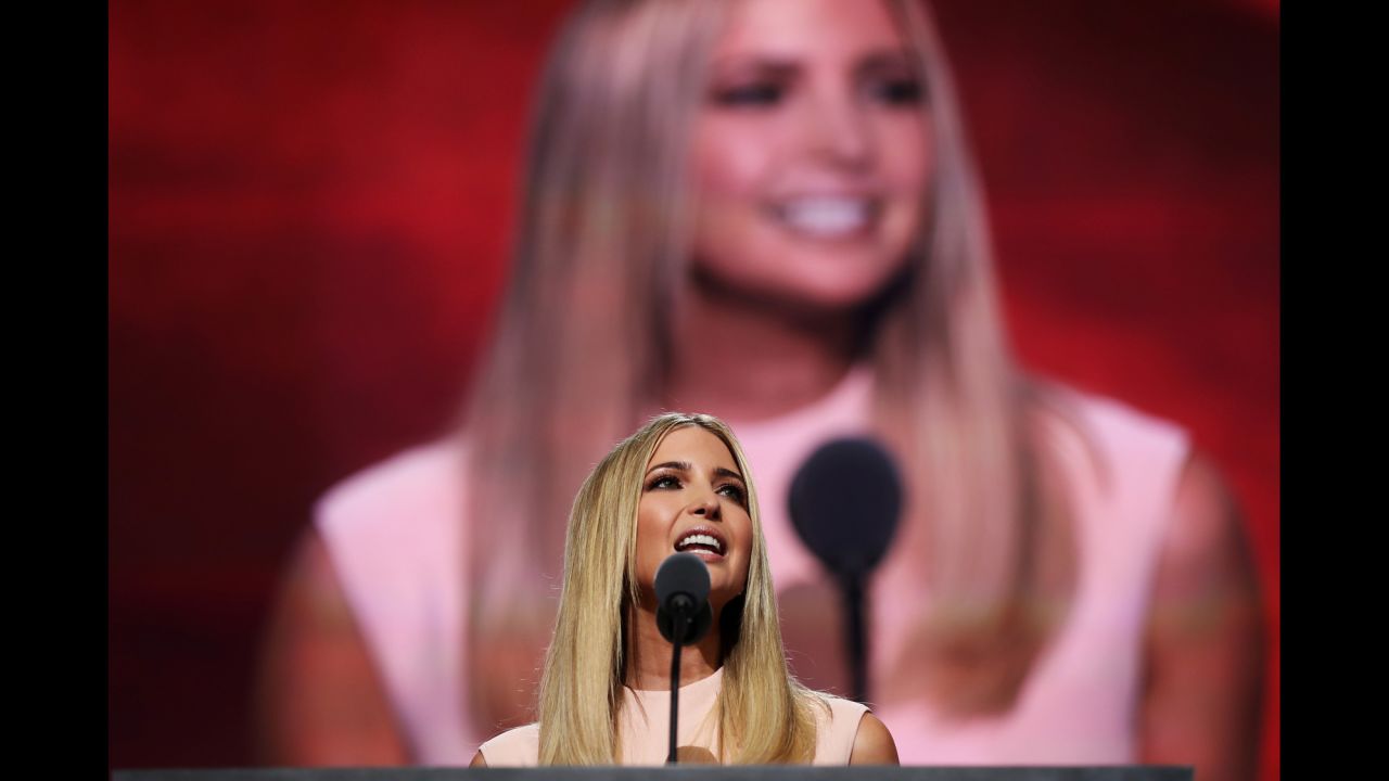 "This is the moment, and Donald Trump is the person to make America great again!" Ivanka Trump said to a big cheer. She called her father a fighter, saying now he will "fight for his country."