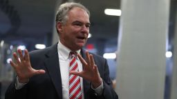 U.S. Sen. Tim Kaine (D-VA) arrives at the Capitol July 6, 2016 in Washington, DC. Senate Democrats held a weekly policy luncheon to discuss Democratic agenda.