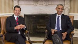 US President Barack Obama (R) meets with President Enrique Pena Nieto of Mexico at the White House on July 22, 2016 in Washington, DC. The two leaders also met last month at a summit for North American leaders in Canada.   (Photo by Chris Kleponis-Pool/Getty Images)