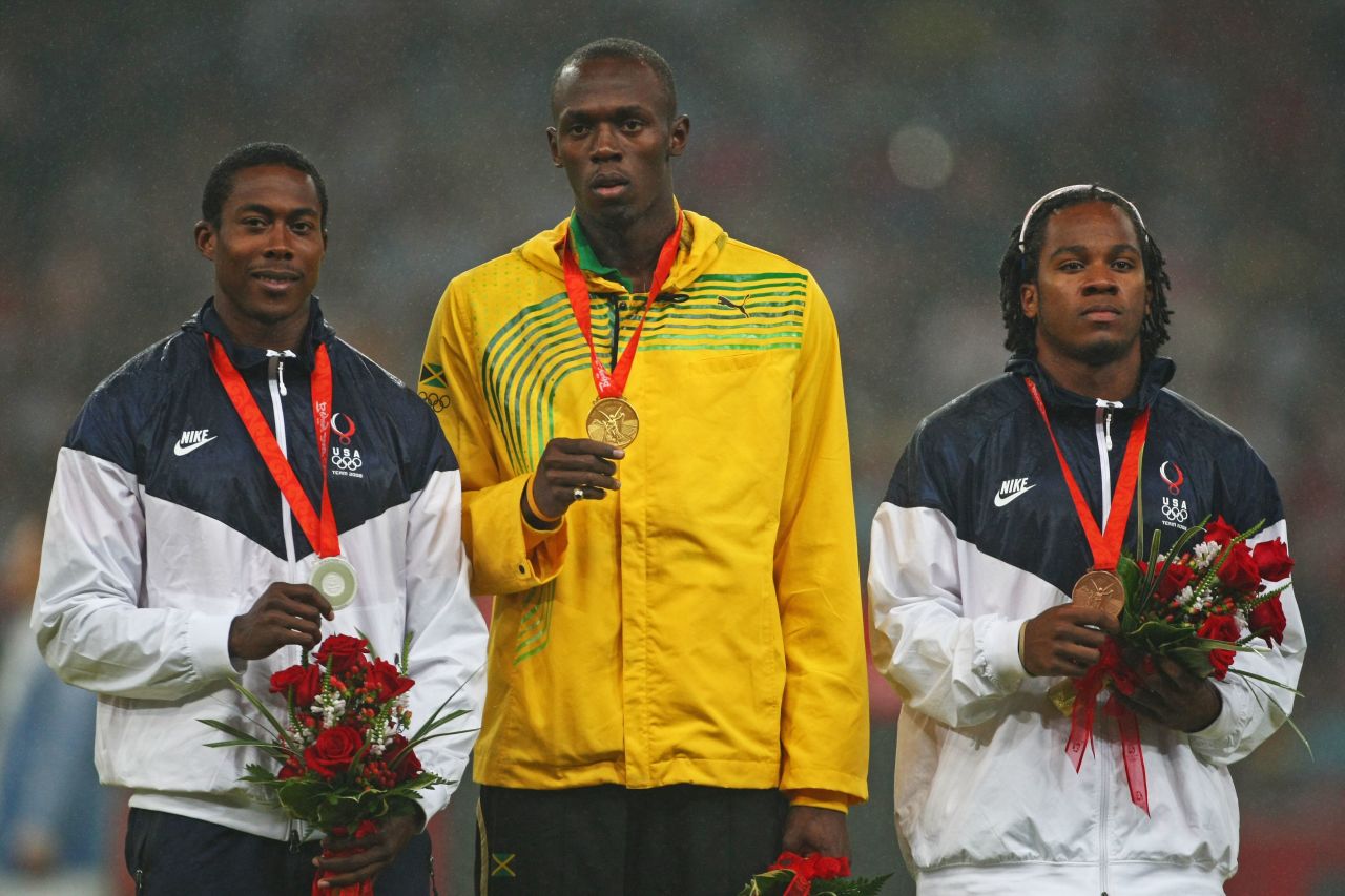 Bolt's first Olympic triple was completed with the 200m gold medal, beating American pair Shawn Crawford and Walter Dix to the crown.