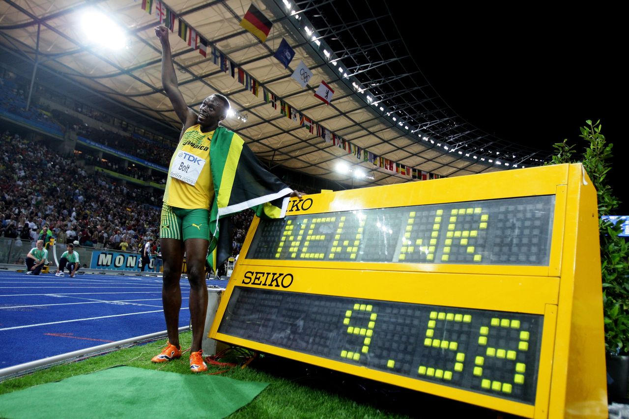 A year later, Bolt went on to set the current 100m world record, recording a time of 9.58s at the World Athletics Championships in Berlin.