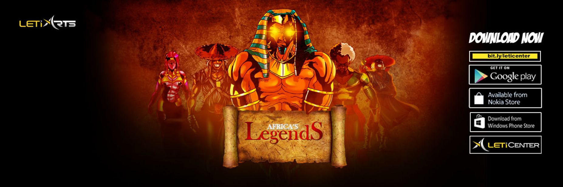 Elite superheroes fight crime in present day Africa in mobile game Africa's Legends. Some of the characters are re imagined from African folklore, while others are fictional. 