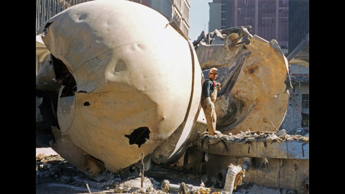 The "Sphere" was severely damaged in the September 11, 2001, terror attacks.