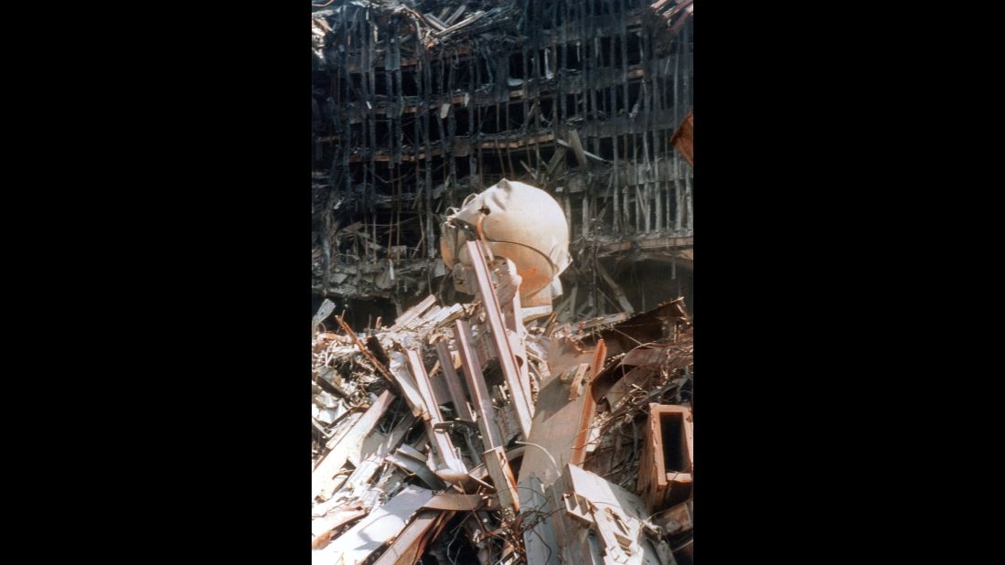 The damaged sphere was among the rubble at ground zero.