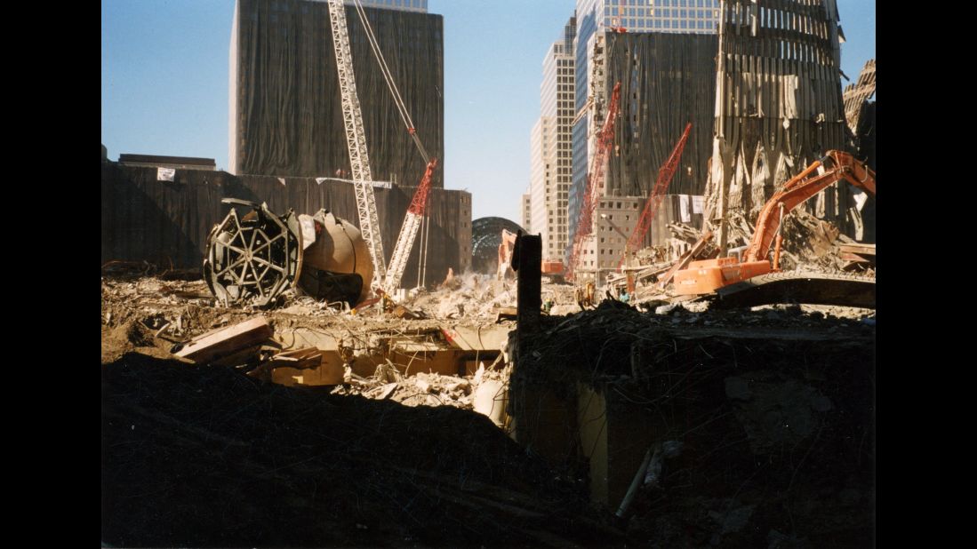 "The Sphere" once stood in the middle of Austin J. Tobin Plaza, the area between the World Trade Center towers in Manhattan.