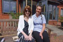 St. Helena Hospice nurse's assistant Emma Young with patient Sharon Jack.
