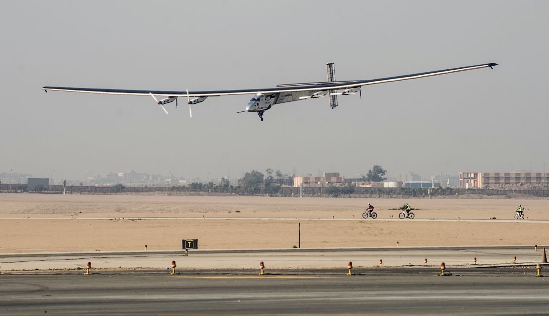 The wing span of the Solar Impulse plane is wider than a Boeing 747 Jumbo
