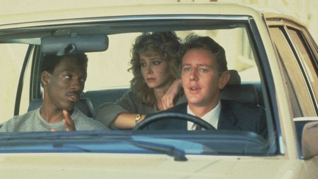<strong>"Beverly Hills Cop"</strong>: Eddie Murphy, Judge Reinhold, and Lisa Eilbacher star in this film about a wisecracking Detroit cop who gets caught up in a Los Angeles murder investigation. <strong>(Hulu)</strong>