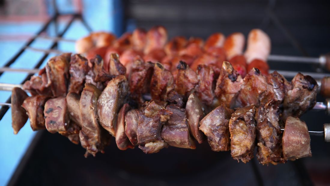 One of the country's favorite menu items, churrasco, involves meaty delights pulled off open-flame grills.