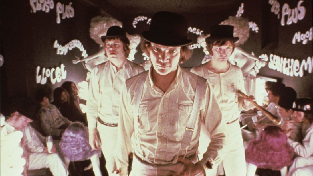 <strong>"A Clockwork Orange"</strong>: Malcolm McDowell, Warren Clarke, and James Marcus in this now cult classic film."<strong> (Amazon Prime) </strong>
