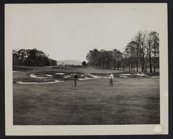 The club reopened in 1922 with two layouts -- the Lower and Upper Courses, both of which have staged major tournaments. Pictured is the "Great Hazard" designed by course architect A. W. Tillinghast for the Lower's 17th fairway. 