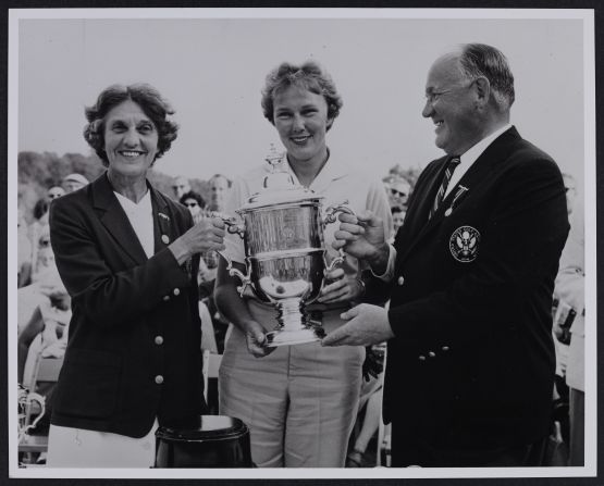 Baltusrol has hosted four women's majors. In 1961, Mickey Wright (center) won the third of her four U.S Open titles, by six shots on the Lower Course. 