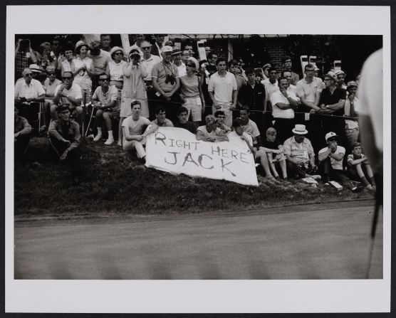 Arnold Palmer's "Army" indicated where they wanted Nicklaus to hit the ball, but the "Golden Bear" triumphed by four shots over his great rival.