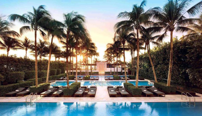 The Setai's Art Deco-meets-Eastern architecture makes it feel more like a hip urban hotel than a beachfront resort. But its three pools bring it back to its Miami location.