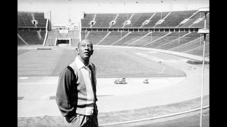 Owens revisits the Berlin stadium in July 1965. "I wanted no part of politics," Owens said in Tony Gentry's book "Jesse Owens, Champion Athlete." "And I wasn't in Berlin to compete against any one athlete. The purpose of the Olympics, anyway, was to do your best. As I'd learned long ago from (coach) Charles Riley, the only victory that counts is the one over yourself." Owens died of lung cancer in 1980. He was 66 years old. 