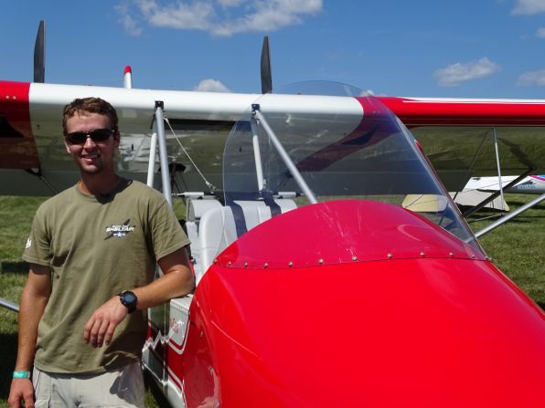 Matt Tisdale built this AirCam experimental plane from a kit and flew it more than 11 hours from Greenville, South Carolina, to the AirVenture air show in Oshkosh. 