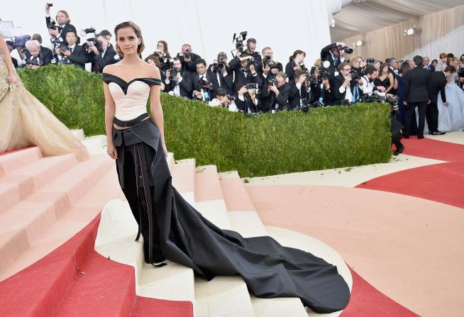 Emma Watson wore a dress made of recycled plastic bottles at this year's<a href="index.php?page=&url=http%3A%2F%2Fedition.cnn.com%2F2016%2F05%2F02%2Ffashion%2Fmet-gala-2016%2F" target="_blank"> Met Gala</a>. Calvin Klein collaborated with Eco-Age and created a dress using satin, sustainable cotton and yarn made from plastic bottles.