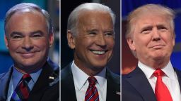 Tim Kaine Joe Biden Donald Trump composite